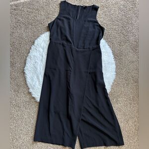 Eileen Fisher Faux Wrap Pants Jumpsuit Black Tank Womens Size XL